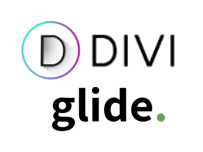 Logo sur fond transparent de Divi et de Glide